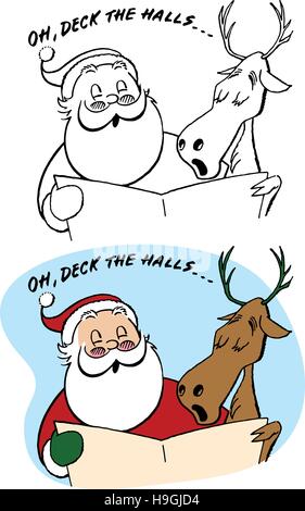 Santa Claus singing Christmas carols Stock Vector