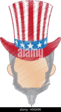 hand drawing uncle sam design Stock Vector