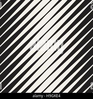 Vector Seamless Black and White Halftone Diagonal Stripes Pattern Stock Vector