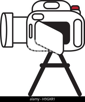 pictogram camcorder video film tripod design Stock Vector