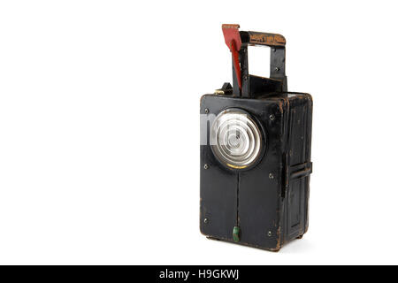 portrait of isolated vintage railroad lantern Stock Photo