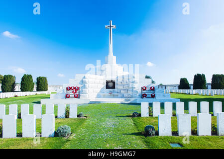 Tyne Cot Commonwealth War Graves Cemetery and Memorial near Zonnebeke in Belgium Stock Photo