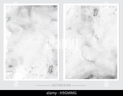 Vector. Set of hand drawn watercolor marble textures. Set of cards with gentle marble textures for your design, logo, postcard, invitation Stock Vector