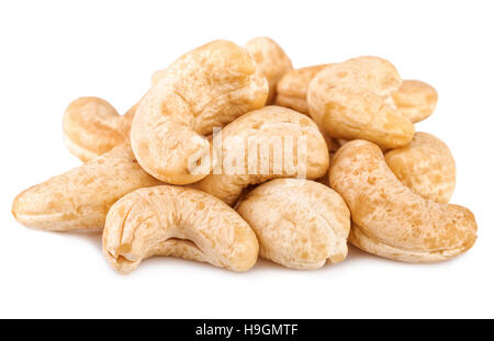 Cashew nuts on white. Cashew close-up Stock Photo