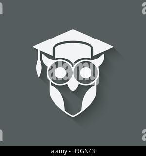 owl in graduation cap. wisdom symbol. vector illustration - eps 10 Stock Vector