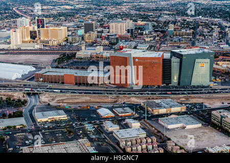 Aerial view of World Market Center, Las Vegas city, Nevada, USA Stock Photo