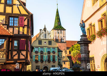 Turckheim, at the scenic route of Vine Alsatian, picturesque village, Alsace, France Stock Photo