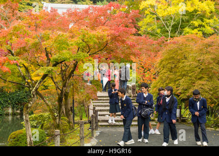 Japanese junior high school students Kyoto Japan Stock Photo