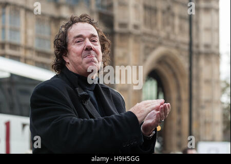 London, UK. 23rd November 2016. Hundreds of pro-Brexit supporters gather to demonstrate outside Houses of Parliament on the day of the Autumn Statement. The main focus of the protest was to demand immediate triggering of Article 50 by the Prime Minister Theresa May and to oppose the recent High Court ruling to give MPs the final decision on the matter. The protesters call on the judges, government and MPs to respect and act on the result of the EU referendum where 52% voted to leave the European Union. PICTURED: Kim Rose from UKIP during the demonstration. Wiktor Szymanowicz/Alamy Live News Stock Photo