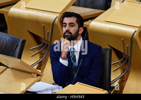 Edinburgh, Scotland, United Kingdom, 24, November, 2016. Embattled Scottish Tranport Minister Humza Yousaf, who has come under sustained pressure over the performance of the Scotrail rail network, during general questions in the Scottish Parliament, Credit:  Ken Jack / Alamy Live News Stock Photo