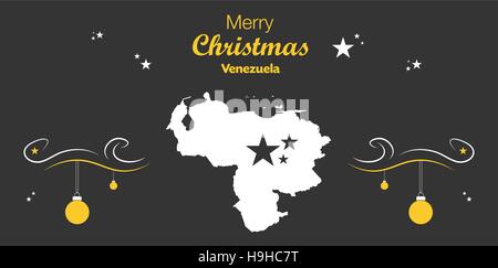 Merry Christmas illustration theme with map of Venezuela Stock Vector