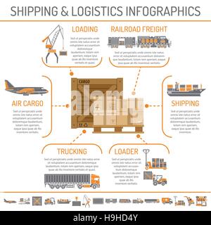 Shipping and logistics infographics Stock Vector