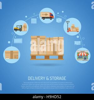 Delivery and storage concept Stock Vector