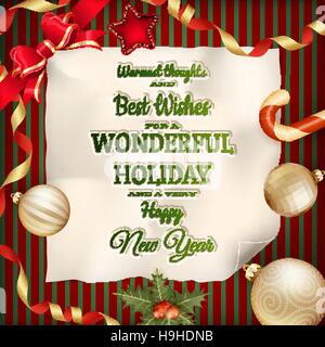 Holidays greeting and Christmas card. EPS 10 Stock Vector