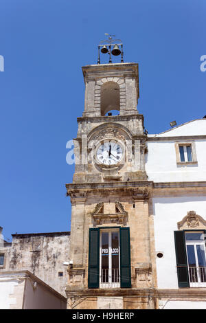 Italy, Apulia, Martina Franca, clock tower in Piazza Plebiscito Stock Photo