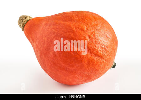 Red kuri squash (Hokkaido pumpkin) isolated on white background Stock Photo