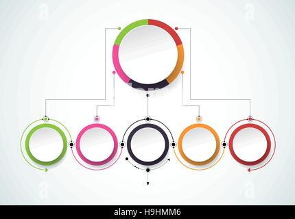 Vector infographic template with 3D paper label, integrated circles. Business concept with options. For content, diagram Stock Vector