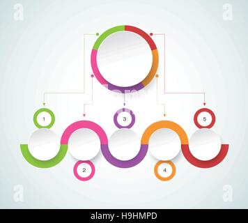 Vector infographic template with 3D paper label, integrated circles. Business concept with options. For content, diagram Stock Vector