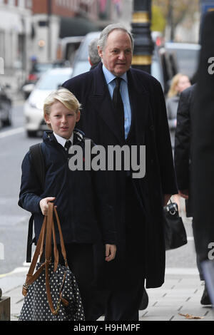 William Legge, Earl of Dartmouth, arriving at the Grosvenor Chapel in London's Mayfair for a memorial service to commemorate the life of Raine Spencer, the stepmother of Diana, Princess of Wales, who died last month aged 87 after a short illness. Stock Photo