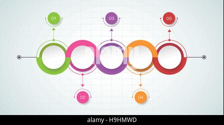 Vector infographic template with 3D paper label, integrated circles. Business concept with options. For content, diagram Stock Vector