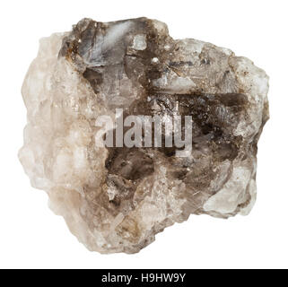 macro shooting of specimen of natural mineral - piece of halite (rock salt) stone isolated on white background Stock Photo