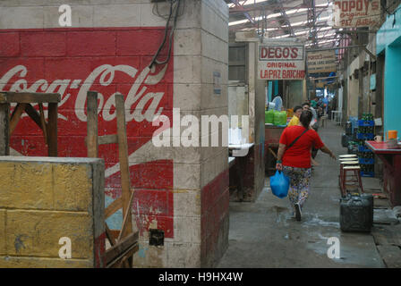 Interior of Central market, Iloilo, Panay, Philippines Stock Photo