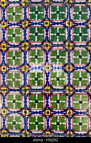 Traditional portuguese tiles, azulejos, in Porto. Stock Photo