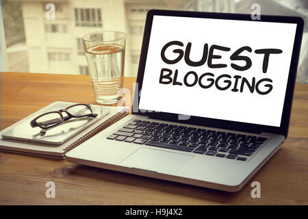 GUEST BLOGGING Stock Photo