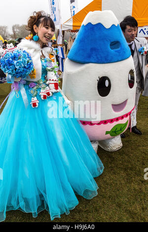 Japan celebrates the silly and adorable like no other culture.  Its obsession with the yuru-kyara mascots is a perfect example Stock Photo