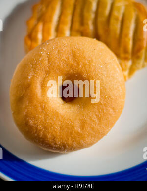 donut and bagel stuffed hot and steaming gold color ready for your breakfast or your own snack Stock Photo
