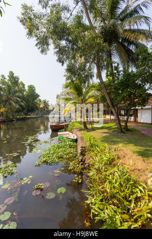 Scenic photograph of the waterways or backwaters near Alleppey, Kerala, India Stock Photo