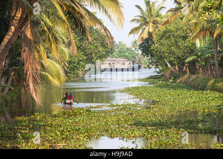 Scenic photograph of the waterways or backwaters near Alleppey, Kerala, India Stock Photo