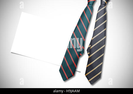 Composite image of blue tie with diagonal line Stock Photo