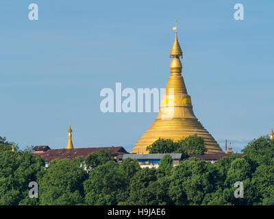 U Rit Taung Pagoda at Ponnagyun along Kaladan River in the Rakhine State of Myanmar. Stock Photo