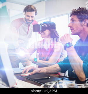 Colleagues using technology Stock Photo