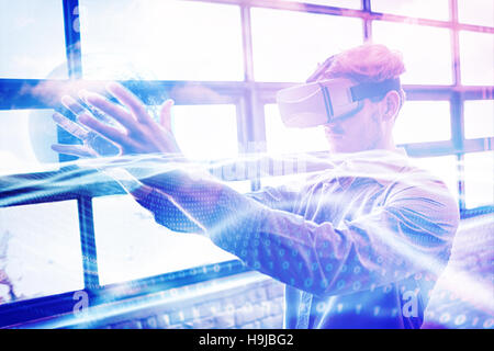 Composite image of digitally generated binary code landscape Stock Photo