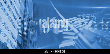 Composite image of binary code on digital screen Stock Photo