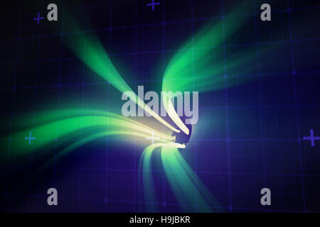 Composite image of green vortex with bright light Stock Photo