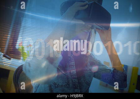 Composite image of binary code on digital screen Stock Photo
