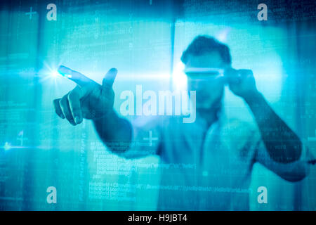 Composite image of some blue matrix and codes Stock Photo
