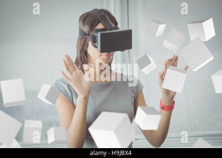 Composite image of digitally generated grey cubes floating Stock Photo