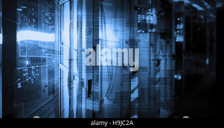 Composite image of black background with shiny squares Stock Photo