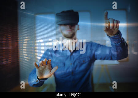 Composite image of binary code on digital screen Stock Photo