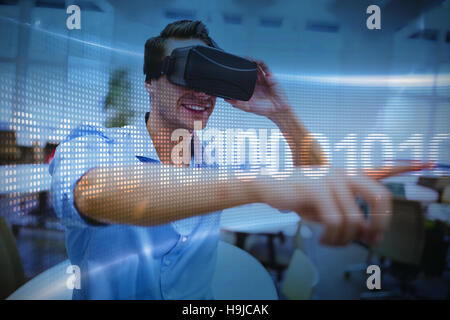 Composite image of binary code on digital screen Stock Photo