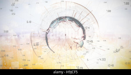 Composite image of image of earth with different times Stock Photo
