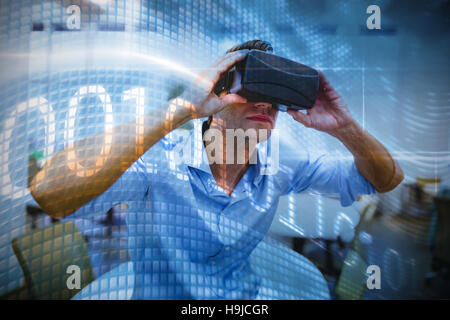 Composite image of binary code on digital screen Stock Photo