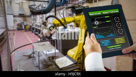 Composite image of man using tablet pc Stock Photo