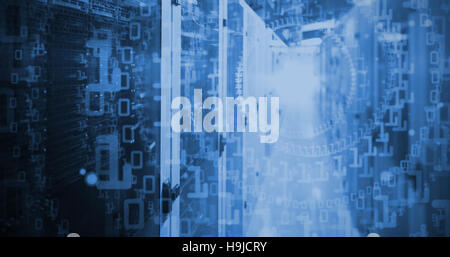 Composite image of shiny spiral of binary code Stock Photo
