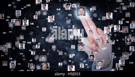 Composite image of businesswoman presenting Stock Photo