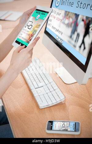 Composite image of screen of an online store Stock Photo